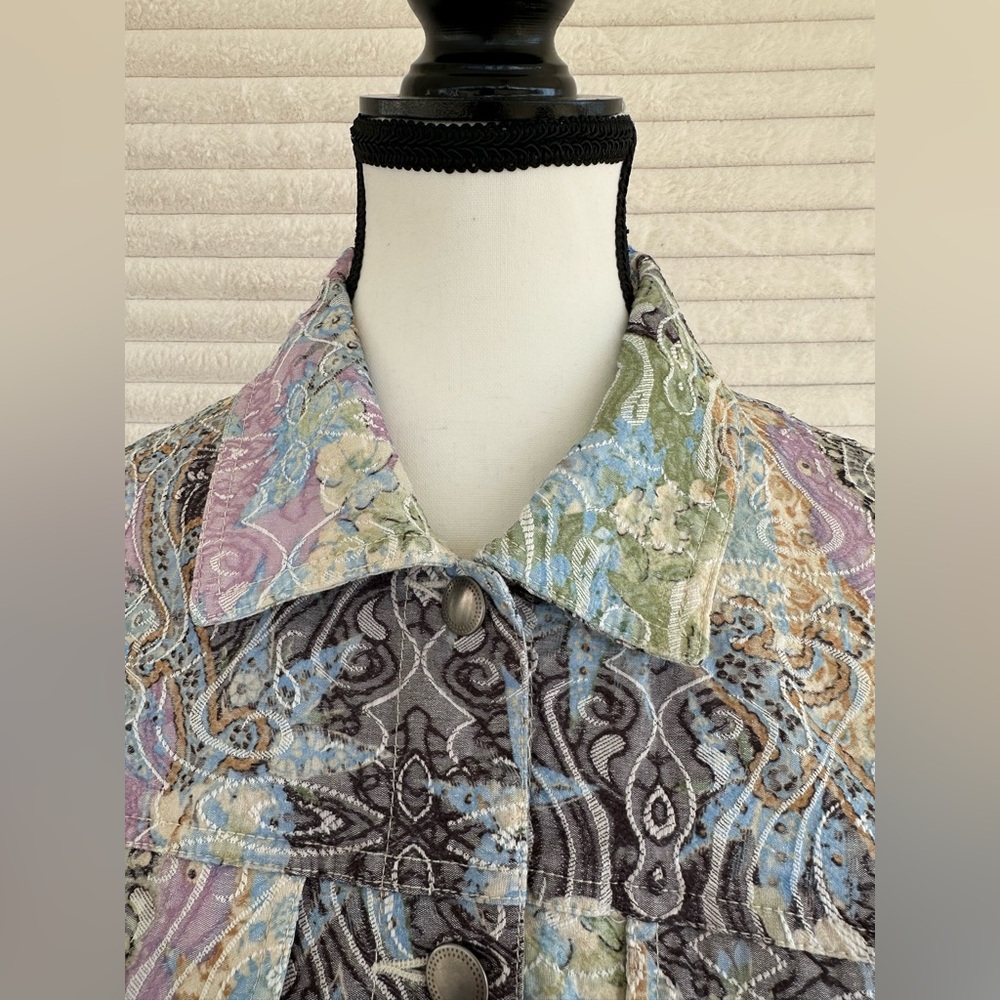 Analogy Multicolor Paisley Button-Up Jacket Size M - Picture 9 of 15
